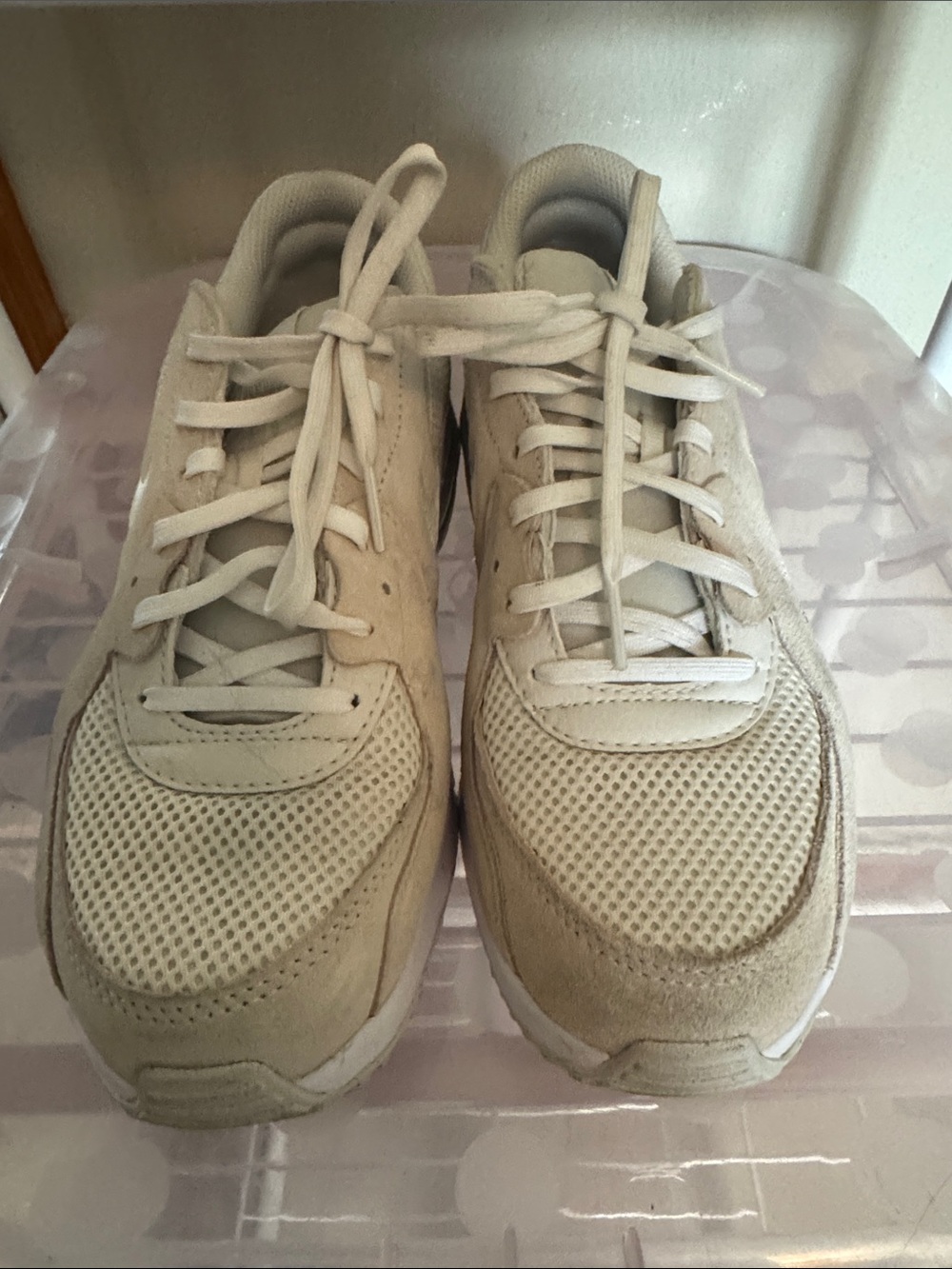 Nike Air Max partial suede upper Women's Sneakers in Cream/White - Picture 2 of 10